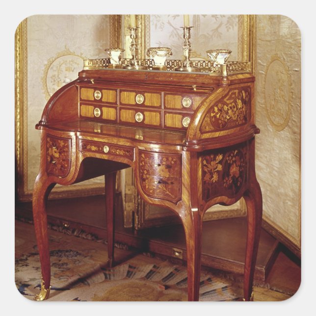 Louis XV Writing Desk Fyrkantigt Klistermärke (Framsida)