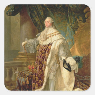 Louis XVI (1754-93) (olja på arbetsyta) Fyrkantigt Klistermärke