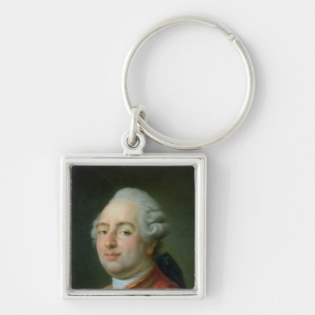 Louis XVI 1786 Fyrkantig Silverfärgad Nyckelring (Framsidan)