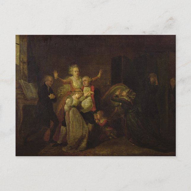 Louis XVI Bidding Farewell till hans familj Vykort (Framsida)