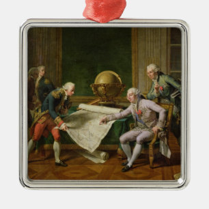 Louis XVI ge anvisningar till La Perouse Julgransprydnad Metall