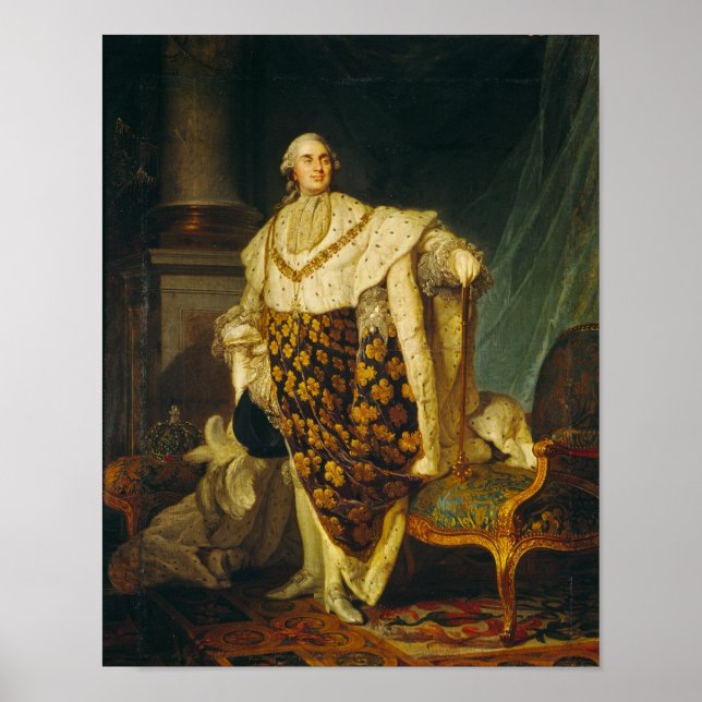 Louis XVI Kung i Frankrike i Coronation Robes Poster (Framsidan)