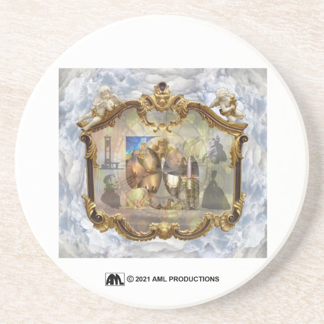 Louis XVI & Marie Antoinette Clouded Spegel 2 Underlägg (Framsidan)