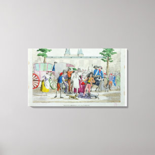 Louis XVI och hans familj som tas till tempelet Canvastryck