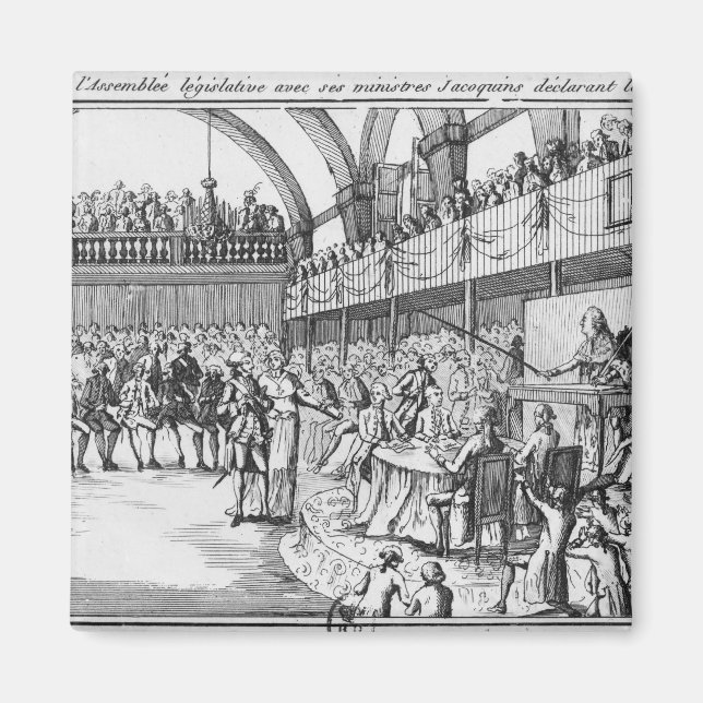 Louis XVI som förklarade krig den 20 april 1792 Magnet (Framsidan)
