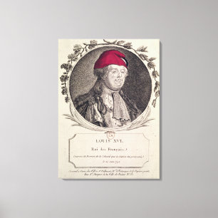 Louis XVI som ha på sig en phrygian hätta Canvastryck