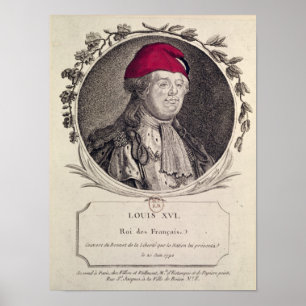 Louis XVI som ha på sig en phrygian hätta Poster