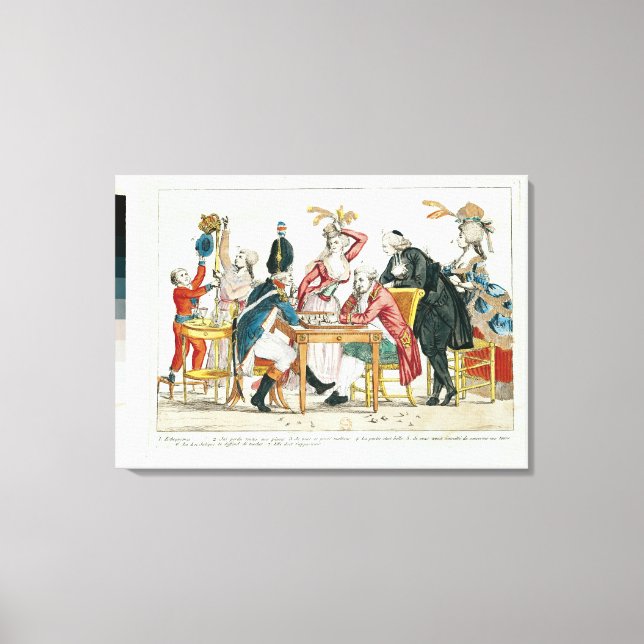 Louis XVI spelar schack Canvastryck (Framsida)