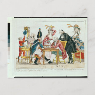 Louis XVI spelar schack Vykort