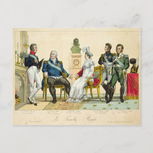 Louis XVIII och hans familj Vykort