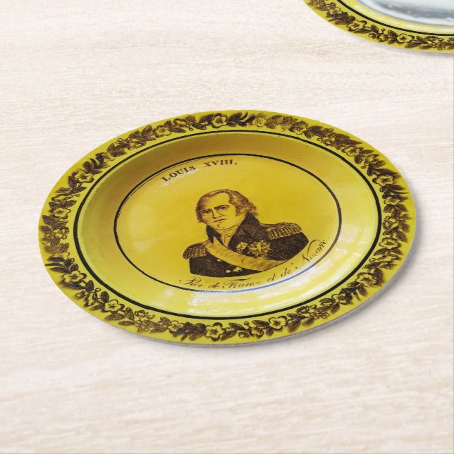 Louis XVIII Underlägg Papper Rund (Vinklad)