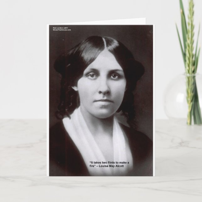 Louisa kan Alcott 2 Flints Kärlek Quote Cards och  Kort (Framsida)
