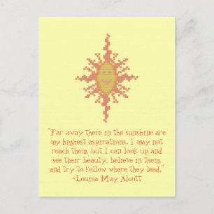 Louisa May Alcott Aspiration Quote Vykort