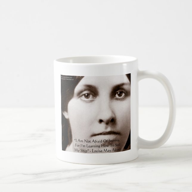 Louisa May Alcott "Att lära sig segla" Visdomsgåvo Kaffemugg (Höger)