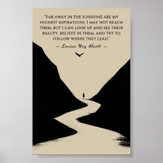 Louisa May Alcott Citat Minimalistisk Långt Borta  Poster