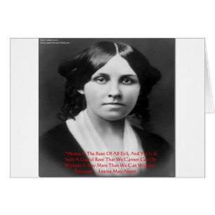 Louisa May Alcott "Pengar Ondska" Visdoms Citat Gå Hälsningskort