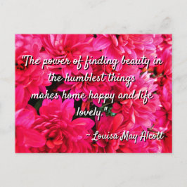 Louisa May Alcott Quote Humble Beauty Postcard Vykort