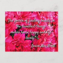 Louisa May Alcott Quote Humble Beauty Postcard Vykort