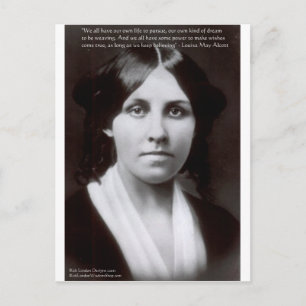 Louisa May Alcott & "Syfte/Dröm" Citat Gåvor Vykort