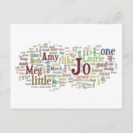 Louisa May Alcotts Little Women-ord på vykort