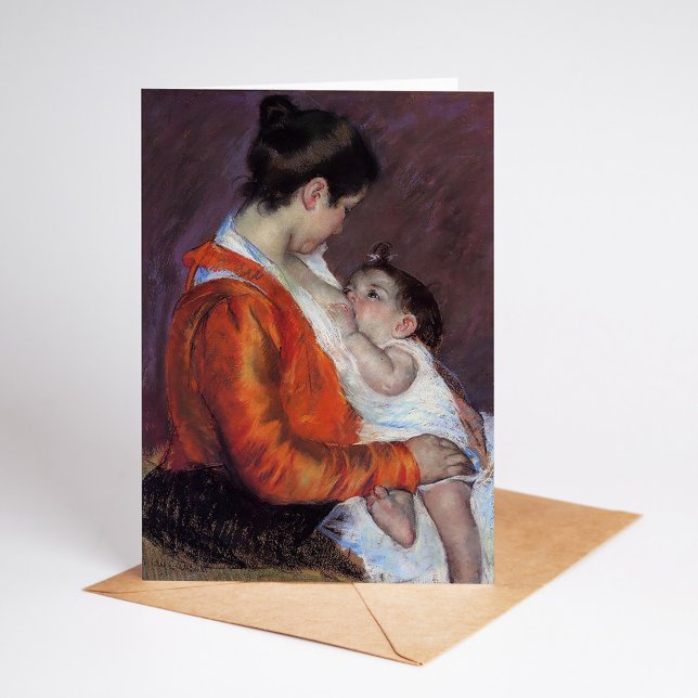 Louise ammar sitt barn | Mary Cassatt Kort (Skapare uppladdad)