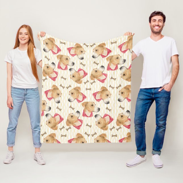 Louise Boxer Mix Fleece Blanket (På plats)