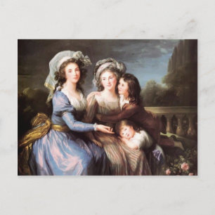 Louise Elisabeth-Marquise de Rougé med hennes sons Vykort