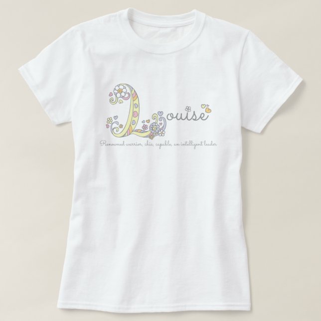 Louise flickor L känd menande monogramutslagsplats Tee (Design framsida)