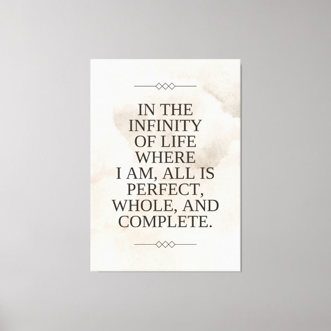 Louise Hay Quote - allt är Perfekt Canvastryck (Framsida)