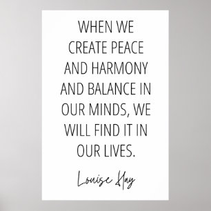 Louise Hay Quote om fred och harmoni Poster