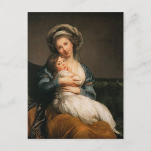 Louise Le Brun-Självporträtt med hennes dotter Vykort