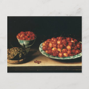 Louise Moillon Cherries Jordgubbär Goosebär Vykort