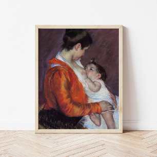 Louise Nursing Hennes barn   Mary Cassatt Poster