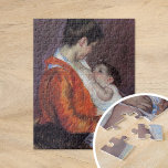 Louise Nursing Hennes barn | Mary Cassatt Pussel<br><div class="desc">Louise Nursing Her Child (1898) av Mary Cassatt är en ömtålig och intim bild av ett mor som ammar sitt barn. Målningen fångar på ett vackert sätt den känslomässiga kopplingen och närmandet mellan mor och barn, och visar Kassats mästerliga förmåga att skildra moderteman. Mjuk, varm färg och milda penseldrag understryker...</div>