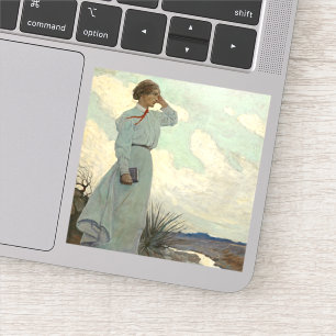 Louise på en av Barren Backe av N. C. Wyeth Klistermärken