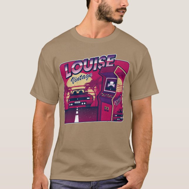Louise Personalized Vintage Gamer 80s 90s T Shirt (Framsida)