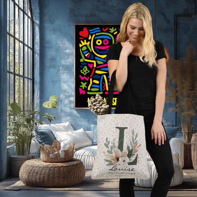 Louise's Radiant Strength - Boho Chic Monogram Axelväska (Skapare uppladdad)