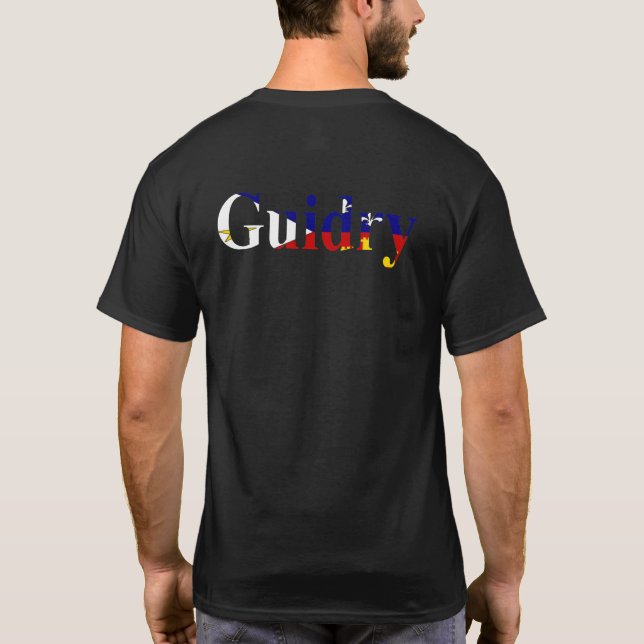 Louisiana Acadian Flagga Guidry Cajun Pride Heart T Shirt (Baksida)