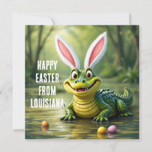 Louisiana alligator med öron julkort