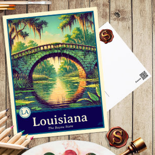 Louisiana Anime Stil Cel Shaded-vykort Vykort