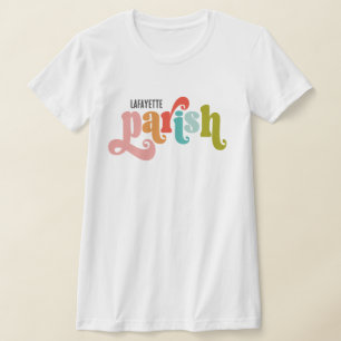 Louisiana Anpassade Parish Retro Stil T-Shirt