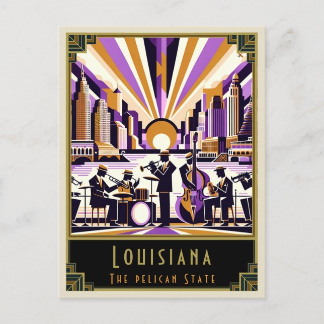 Louisiana | Art Deco Vykort (Framsida)
