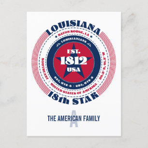 Louisiana, Baton Rouge, LA, Patriotic, Monogram Vykort