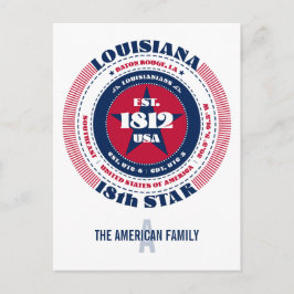 Louisiana, Baton Rouge, LA, Patriotic, Monogram Vykort