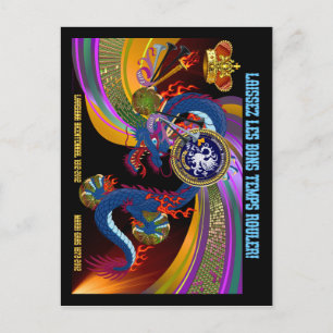Louisiana Bicent. Mardi Gras Dual Logotyp Vykort