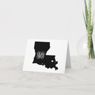 Louisiana Black White Vine Monogram DIY BG Tack Kort