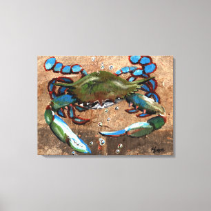 Louisiana Blue Crab Canvastryck