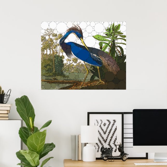 Louisiana Blue Heron av After John James Audubon Poster (Hemmakontoret)