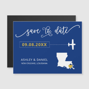 Louisiana Bröllop spara datum Card, Karta Magnetisk Inbjudningskort