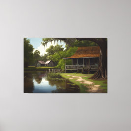 Louisiana Cabin, Louisiana Art, Cajun Culture Canvastryck